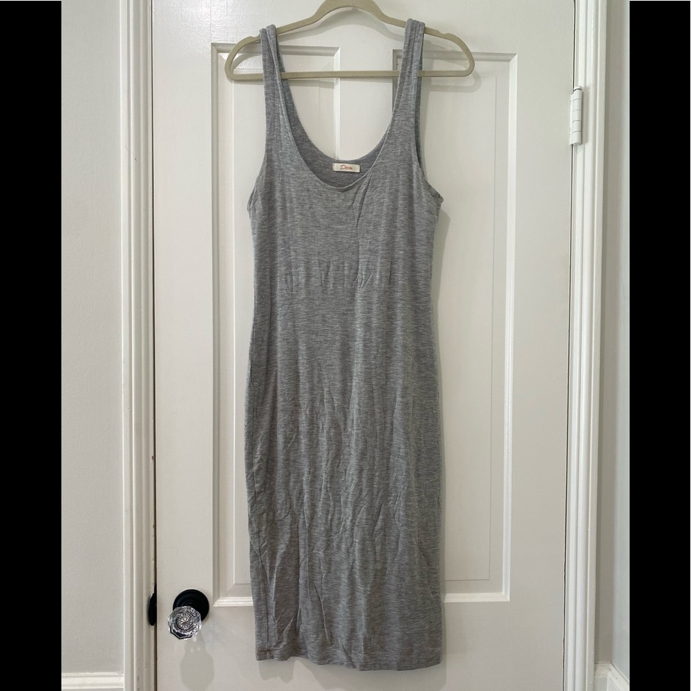 Fashion Nova marbled grey Bodycon stretch fitted midi dress L